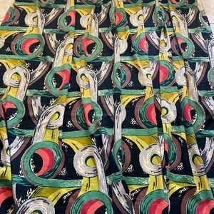 Extremely Rare Mid Century Atomic Abstract Barkcloth Curtain